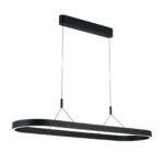 Pendul LED CARRARA, Negru, Baza din otel, Abajur din aluminiu cu banda LED 80W/4500lm/3CCT Lumina calda-neutra-rece, Dimambil, Latime 30cm, Lungime 120cm, Inaltime 200cm IP20 ORION - imagine 2