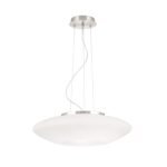 Lampa de Tavan Pendul BLANC, Baza soclu metal, Nuanta crom satinat, Abajur de sticlă opal mat, E27, 2x60W, Diametru 49cm, Inaltime 120cm ORION - imagine 2