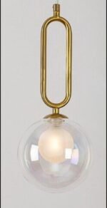 Abajur Rotund din Sticlă Groasa Transparenta, Diametrul 150mm, Înălţime 150mm, Finisaj Glob Interior Opal Crem, Orificiu cu Filet Atașament pentru priză G9 RABALUX - imagine 3