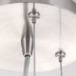 Lampa de Tavan Pendul BLANC, Baza soclu metal, Nuanta crom satinat, Abajur de sticlă opal mat, E27, 2x60W, Diametru 49cm, Inaltime 120cm ORION - imagine 5