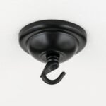 Accesoriu Corp de Iluminat, Baldachin Baza Pentru Pendul cu Carlig, Inaltime 56mm, Diametrul 66mm, Metal Negru ORION