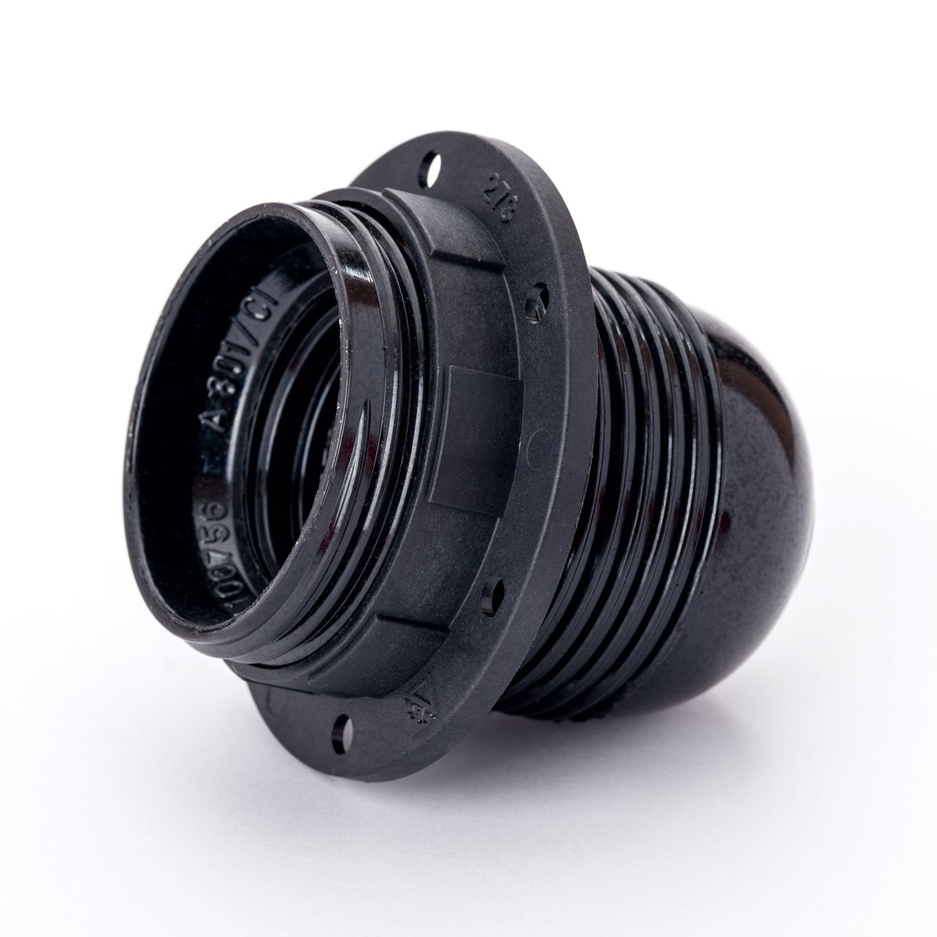 40cab2b1-ed2b-4d5e-b7bc-e8a1b121a34b Soclu E27 cu inel cu șurub, Negru, PVC, Inaltime 54mm, Diametru 56mm ORION - imagine 1