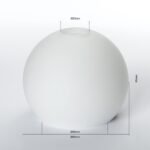 Abajur Sferic din Sticlă Groasa Opal, Diametrul 80 mm, Înălţime 65 mm, Finisaj Clar-mat, Orificiu 23mm Atașament pentru priză G9 ORION - imagine 2