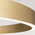 Pendul LED KOLK, Baza din otel, Abajur din aluminiu cu banda LED, Auriu periat, 60W/3400lm/3CCT Lumina calda-neutra-rece, Dimambil, Diametru 60cm, Inaltime 200cm IP20 ORION - imagine 5