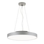 Lampa de Tavan LED SPACE, Baza din aluminiu titan argintiu-mat cu banda LED, LED55W/6400lm/3000K Lumina calda, Dimambil, Diametru 58.5cm, Inaltime 150cm IP20 ORION - imagine 2