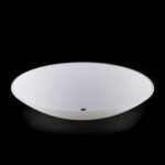 Abajur Plat din Sticlă Groasa Opal, Diametrul 300mm, Înălţime 65mm, Finisaj Opal-mat, Orificiu 12mm pentru montura G9 și G4 ORION - imagine 3