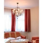 Candelabru cu Lant VERONA LU 2370/6+1 ANTIK SILB E14 6+1x40W Brate Alama Argint Antic cu Imitatie Lumanari si Cristale Swarowski(Mov)  ORION