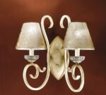 Aplica Perete ANTIK E27 2x40W Baza Ceramica, Brate din Fier Forjat Crem, Orion - imagine 2