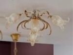 Plafoniera E14 4x40W Imitatie Floare Alb/Auriu Bulbi Floare Maroniu ORION - imagine 3