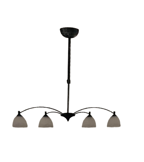 46263019 Pendul Telescopic E14 4x40W Brate Liniare Metal Antichizat si Abajur Crem Bulb Lalea ORION - imagine 1