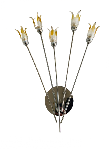 46527994 Aplica Perete CHROM G9 5x40W Cadru Metal Chrom Buchet Garoafe Abajur Matt +4 Petale, Orion - imagine 1