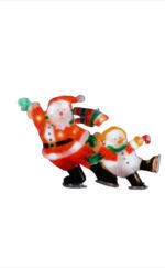 Ornament Figurina MosCraciun+Copil pe patine 20 becuri in Int KONST, Smide