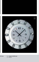 Ceas Ornamental cu Fundal Oglinda si Cadru Chrom cu 12 Cristale Swarovski Diametrul 30cm WANDUHR 13KWU75 CHROM ORION - imagine 2