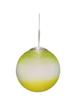 Pendul Apple E27 1x100W Baza Metal Nichel Periat, Abajur Glob Sticla Mare Alb/Verde ESTO