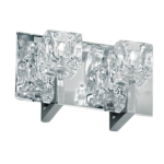 Aplica Perete CHROM G4 2x20W 12V Baza Metal Chrom cu Brate pentru Abajur Sticla Patrata, Orion