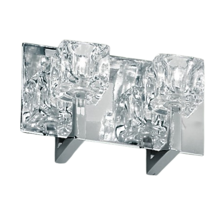 47070397 Aplica Perete CHROM G4 2x20W 12V Baza Metal Chrom cu Brate pentru Abajur Sticla Patrata, Orion - imagine 1