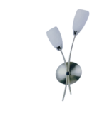 Aplica Perete Galant G9 2x40W Cadru Metal Chrom Brate Ondulate Buchet Flori Abajur Alb cu Intrerupator ESTO - imagine 2