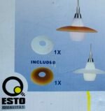 Pendul Helios  Glas G9 1x40W Baza Chrom Margini Satin Abajur Sticla Alb cu Farfurie ESTO - imagine 4