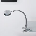 Veioza LA 4-1134/1 SATIN (LED3W) cu Clema Prindere Masa si Brat Flexibil din Inox, Intrerupator pe Fir , Lumina Neutra , 250 Lumeni ORION