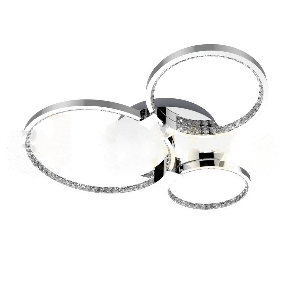 47076719 Plafoniera PLANET PL3 LED 35W Lumina Calda, 3 Cercuri LED Metal Chrom (L x l x h):500.00mm x 480.00mm x 80.00mm KLAUSEN - imagine 1