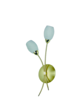 Aplica Perete CARMEN G9 2x40W Cadru Metal Auriu Brate Ondulate Buchet Garoafe Abajur Alb cu Intrerupator Inaltime 380mm ESTO
