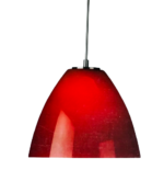 Pendul Telescopic Rutilus E27 1x100W Cadru Metal Satin Abajur sticla Rosu Stil Pot MASIVE