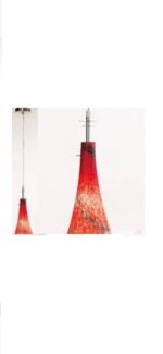 Pendul HL 6-1442/1 ROT E14 1x40W Metal Chrom Abajur Sticla Trompeta rosu Picatele Colorate ORION - imagine 2