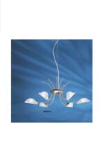Pendul DIANA G9 6x40W Cadru Metal Satin Brate Incovoiate Abajur Sticla Matt Infiletat ESTO - imagine 3