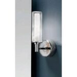 Aplica Perete CHROM G9 1x40W Brat Metal Chrom Abajur Sticla Tub, H200mm, Orion - imagine 2