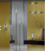 Veioza LA 4-1012/1 SATIN G9 1x60W Baza Metal Chrom Satinat cu Foaie Groasa Sticla Ornament Clar si Abajur Matt ORION - imagine 3