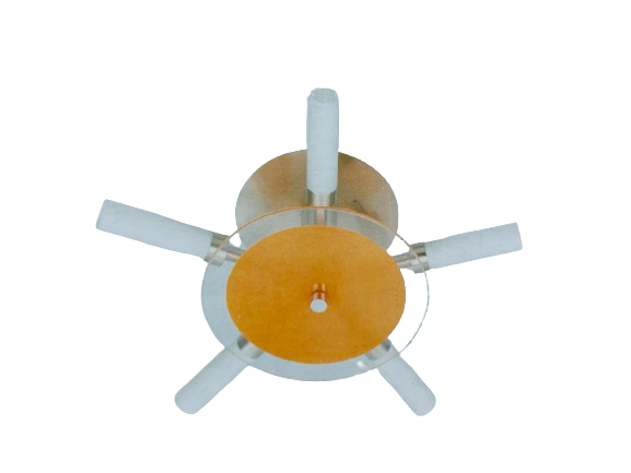 47096163 Plafoniera ORBIT COLOR DL G9 5x40W Cadru Metal Chrom si Sticla Orange Brate Chrom Abajur tub Sticla Mat Diametrul 380mm ESTO - imagine 1