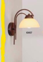 Aplica Perete PROVENCE E14 1x40W Brat Metal Negru Mat Abajur Sticla Palnie Crem cu Intrerupator ESTO - imagine 3