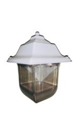 Aplica Perete Exterior E27 1x60W Felinar Vintage Metal Alb si Abajur Plastic Inaltime 18cm ORION