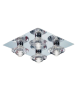 Plafoniera DL 7-451/4 CHROM G9 4x40W Cadru Metal Chrom Patrat Abajur Sticla Matt IP44 30см x 30см x 12см ORION