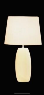Veioza LA 4-1111/1 WEIB E27 1x60W Baza Portelan Bej  Abajur Panza Bej Inaltime 45cm ORION - imagine 4