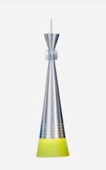 Pendul Comet E27 1x60W 50-100cm Baza Metal Chrom Abajur Cornet Metal Chrom + Sticla Verde ESTO