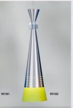 Pendul Comet E27 1x60W 50-100cm Baza Metal Chrom Abajur Cornet Metal Chrom + Sticla Verde ESTO - imagine 2