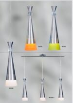 Pendul Comet E27 1x60W 50-100cm Baza Metal Chrom Abajur Cornet Metal Chrom + Sticla Verde ESTO - imagine 4