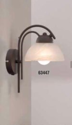 Aplica Perete Provence E14 1x40W Brat Metal Negru Mat Abajur Sticla Palnie Matt Fumuriu cu Intrerupator ESTO - imagine 3
