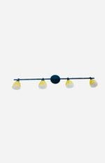Plafoniera G9 4x40W Baza Metal Negru Matt Abajur Sticla Galben Spot Mobil model Vera Landhaus ESTO
