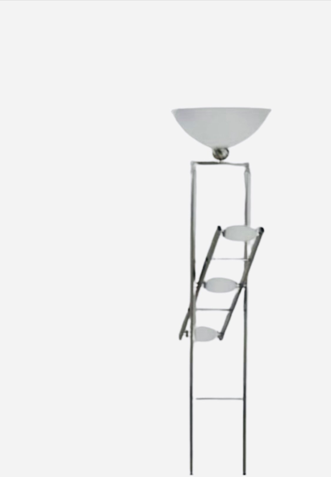 47101314 Veioza Soldat STL 12-1061/4 SATIN Pretabila Canapea Living E27 160W+G4/12V 3X20W Baza Reglabila Metal Chrom Satinat, cu Brat Interior Flexibil, Intrerupator de Picior pe fir Abajur Sticla Alb ORION - imagine 1