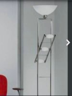 Veioza Soldat STL 12-1061/4 SATIN Pretabila Canapea Living E27 160W+G4/12V  3X20W Baza Reglabila Metal Chrom Satinat, cu Brat Interior Flexibil, Intrerupator de Picior pe fir Abajur Sticla Alb ORION - imagine 6