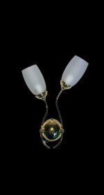Aplica Perete GOLD G9 2x40W Cadru Metal Auriu Brate Ondulate Buchet Flori Abajur Matt, Orion - imagine 2