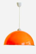 Pendul Helsinki E27 1x60W Suport Plastic Gri Abajur Plastic Portocaliu Tip Pot Diametrul 400mm Inaltime 900mm ESTO