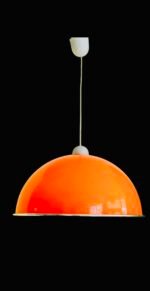 Pendul Helsinki E27 1x60W Suport Plastic Gri Abajur Plastic Portocaliu Tip Pot Diametrul 400mm Inaltime 900mm ESTO - imagine 2