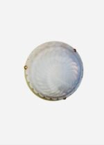 Plafoniera Tavan Clasica NU 9-302 ALABASTER E27 2x60W Abajur Concav Sticla Groasa cu Forme Matt ORION
