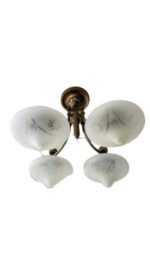 Lustra Epoca NOSTALGIE LU 1321/4 PATINA 398 E27 4x60W Brate Alama Masiva Patina si Abajur Sticla ORION - imagine 6