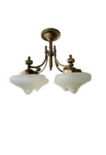 Lustra Epoca NOSTALGIE LU 1321/4 PATINA 398 E27 4x60W Brate Alama Masiva Patina si Abajur Sticla ORION