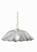 Pendul KL 8-211 WEIB/ZUG E27 1x60W Baza Plastic Alb si cord flexibil Inaltime Reglabila Abajur Sticla Ondulata Alb/Clar ORION