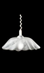 Pendul KL 8-211 WEIB/ZUG E27 1x60W Baza Plastic Alb si cord flexibil Inaltime Reglabila Abajur Sticla Ondulata Alb/Clar ORION - imagine 2